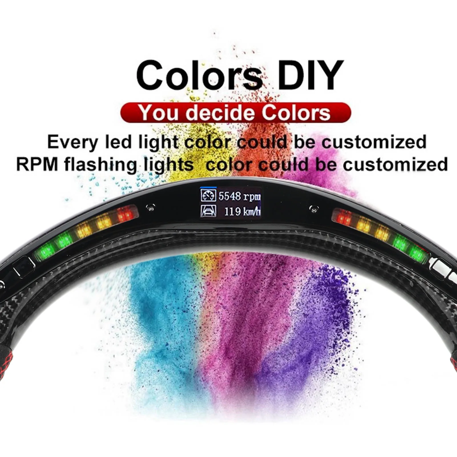 LED 디스플레이 시프트 조명 스티어링 휠, 스웨이드 레드 스티칭, 폭스바겐 MK6 R MK5 6R GLI MK6 에 적합, 자동차 부품