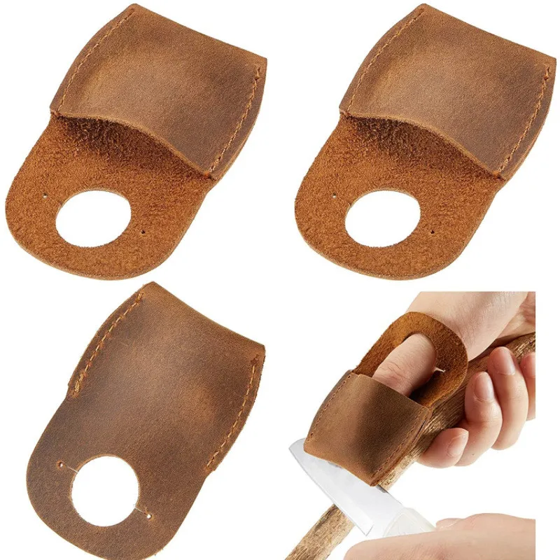 Leather Thumb Cover Wood Carving Leather Finger Protector Handmade Carving Accessories Tool Gloves For Wood Craft leather tool