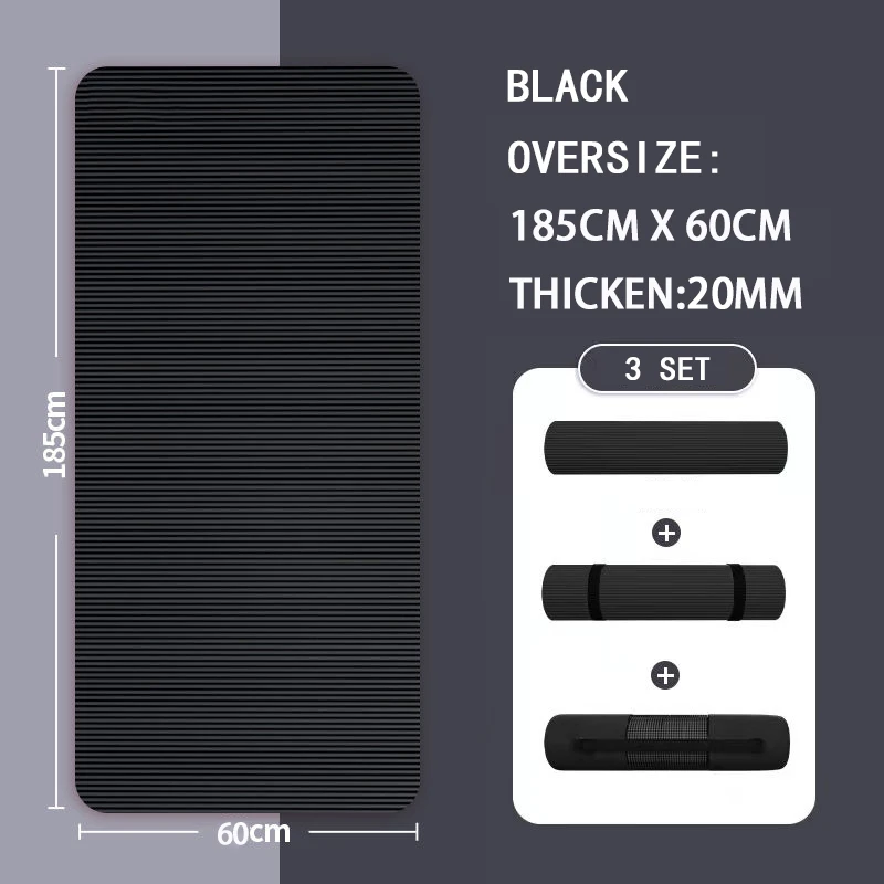 185x60x2cm Black