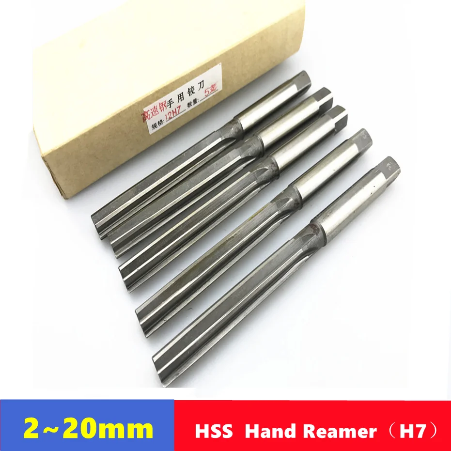 H7 manual straight slot reamer 2-20mm W6542 HSS manual square shank reamer Reaming and Precision Cutting Milling Cutter hand reamer hss reamer steel reamer tools