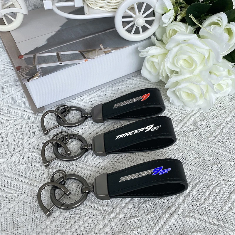 Top Quality Leather Keychain Custom Pattern For Yamaha TRACER 9 TRACER9 TRACER 9 GT TRACER9GT 2021 2022 Motorcycle Accessories