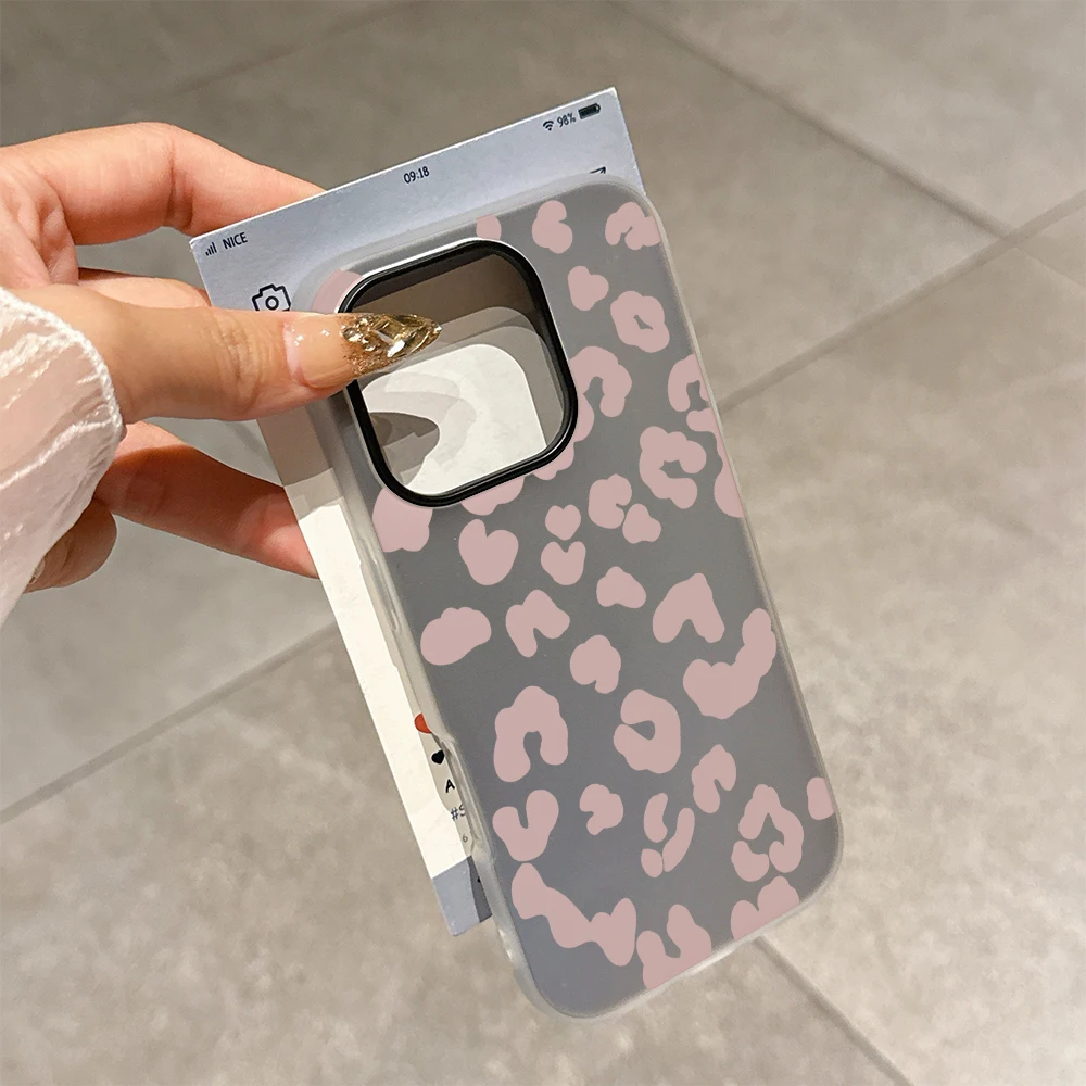 Luxury Pink Leopard Print Shockproof 2-in-1 Phone Case