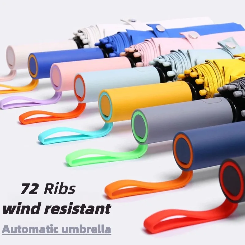 مظلة أوتوماتيكية قوية قابلة للطي مقاومة للرياح 72...