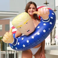 Swimming Ring 100cm Inflatable Toy Donald Trump Shape Summer Outdoor Beach Pool Float Swimming Equipment Water Toy for Kid Adult 2