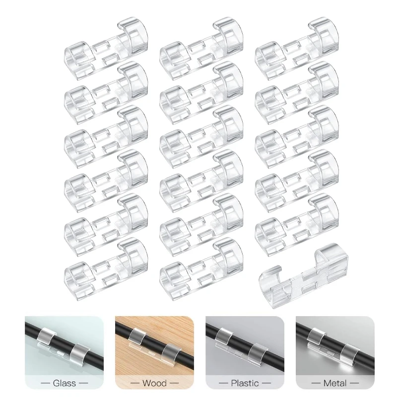 Cable Clips Strong Self-Adhesive Sticky Wire Clips Cable Management TV PC Wire Holder Cord Organizer For Home Office cable organizer cable clip