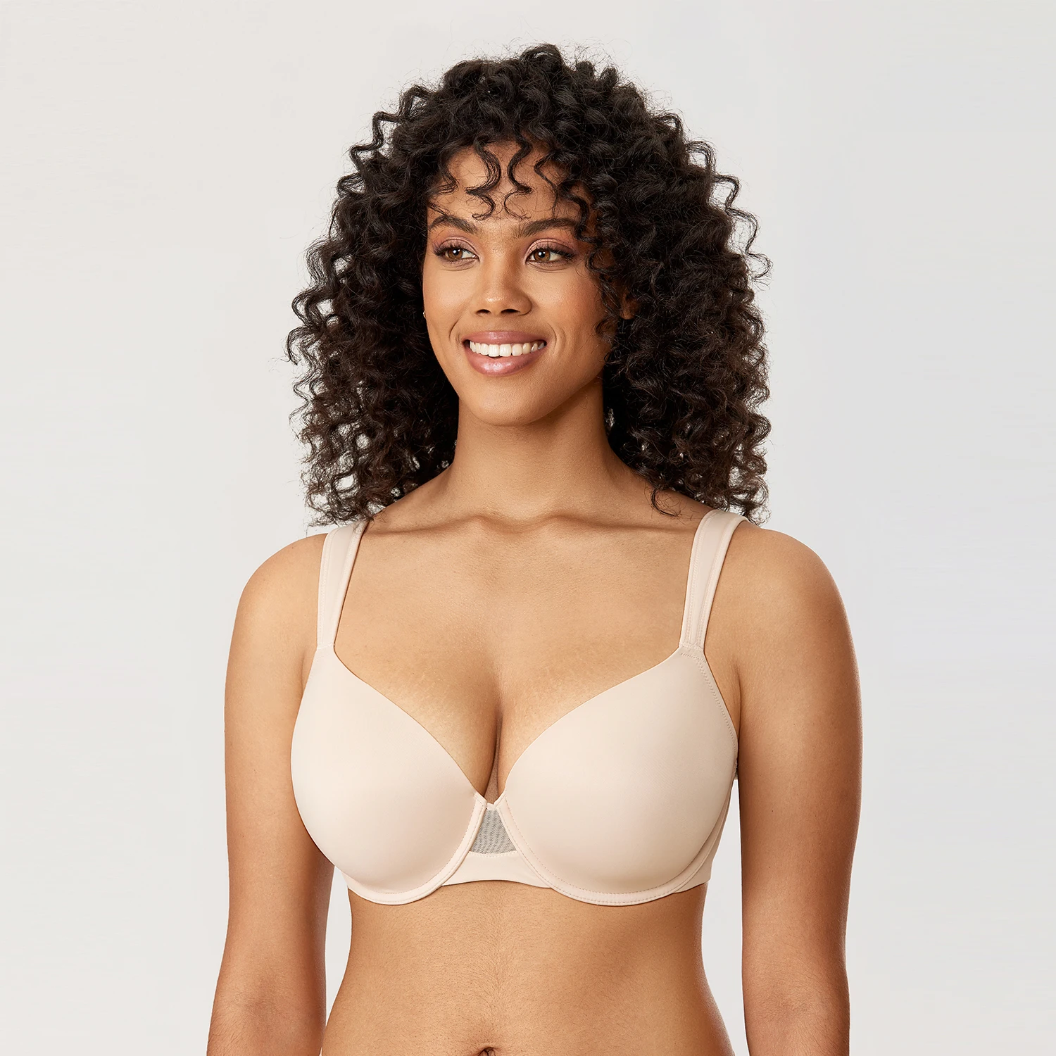 Women's Plus Size Seamless T Shirt Bra Full Coverage Underwire Lightly Padded