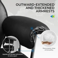 Gaming Chair,Office Chair with Pocket Spring Lumbar Support, Computer Chair with Outward Fixed Soft Armrests and Footrest 2