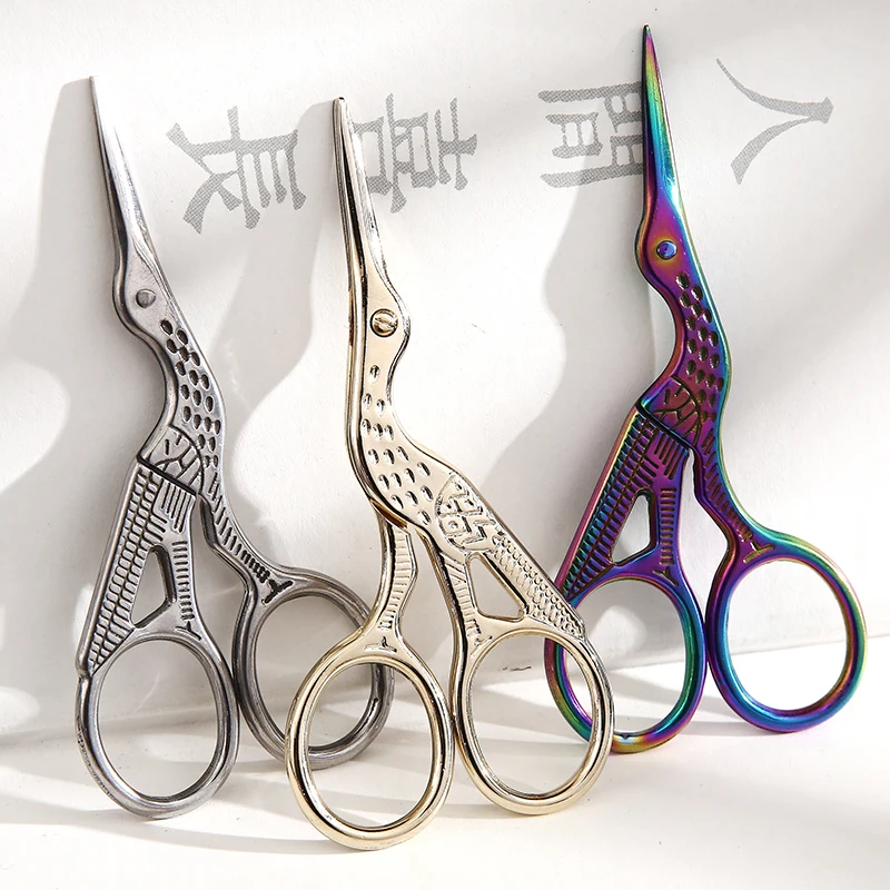Scissors stainless steel sewing art suitable for daily cutting embroidery craft works soft handle portable stationery