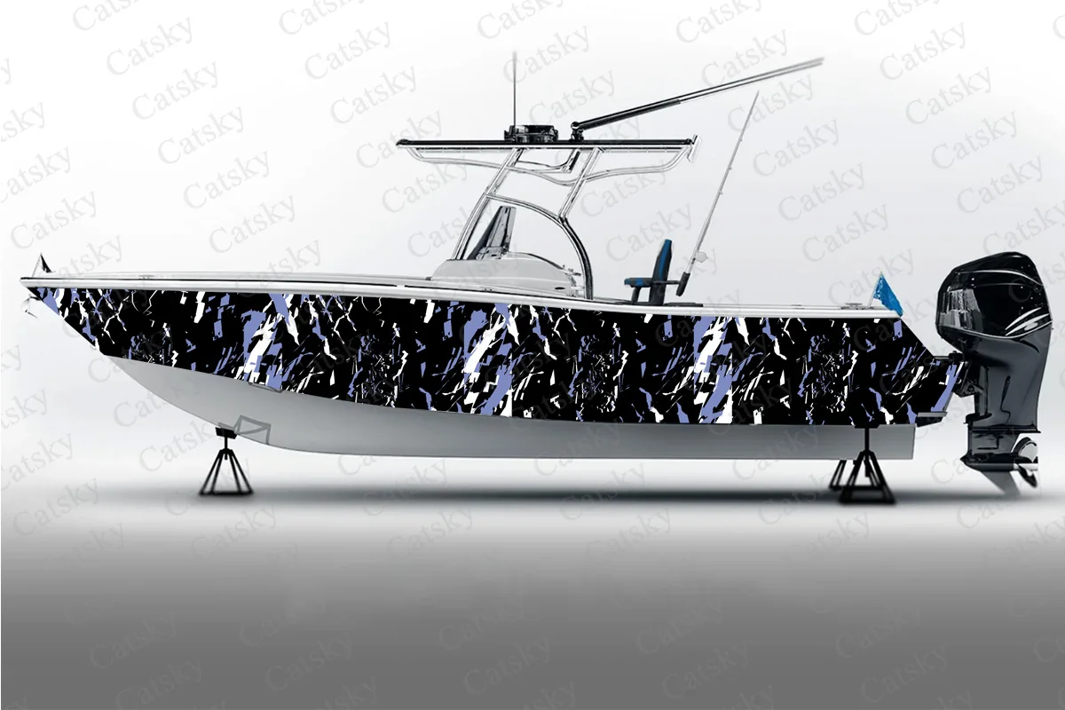 

Splash ink abstract vector Boat Sticker Packaging Fish Boat Waterproof Custom Marine Boat Sticker boat wrap vinyl Boat Sticker