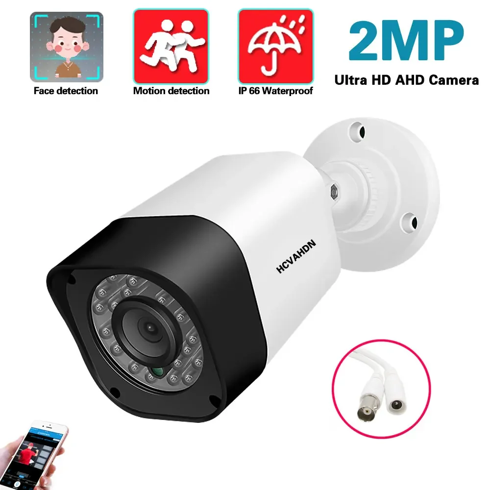 AHD 2MP Bullet CCTV Analog Camera Outdoor Street Waterproof BNC Security Cam Video Surveillance Camera 1080P Black XMEYE H.265