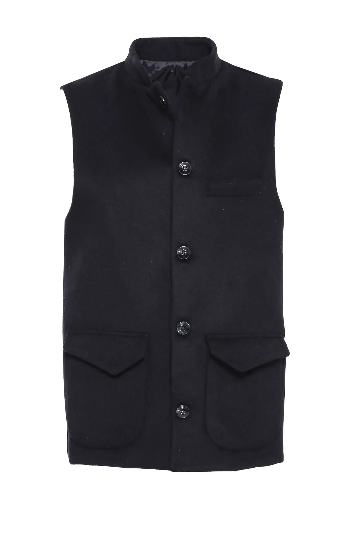 Black Cachet Mandarin Collar Vest|Vests 