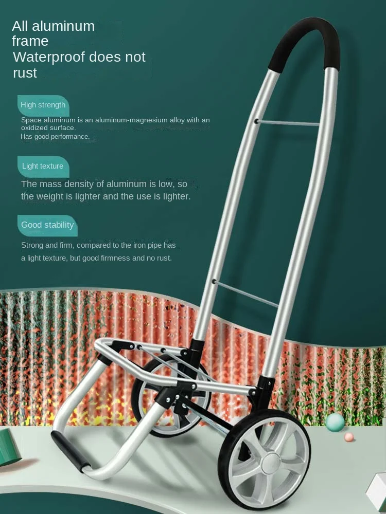 Hand-pulled luggage cart Climbing stairs Shopping cart Foldable trolley truck Luggage trailer