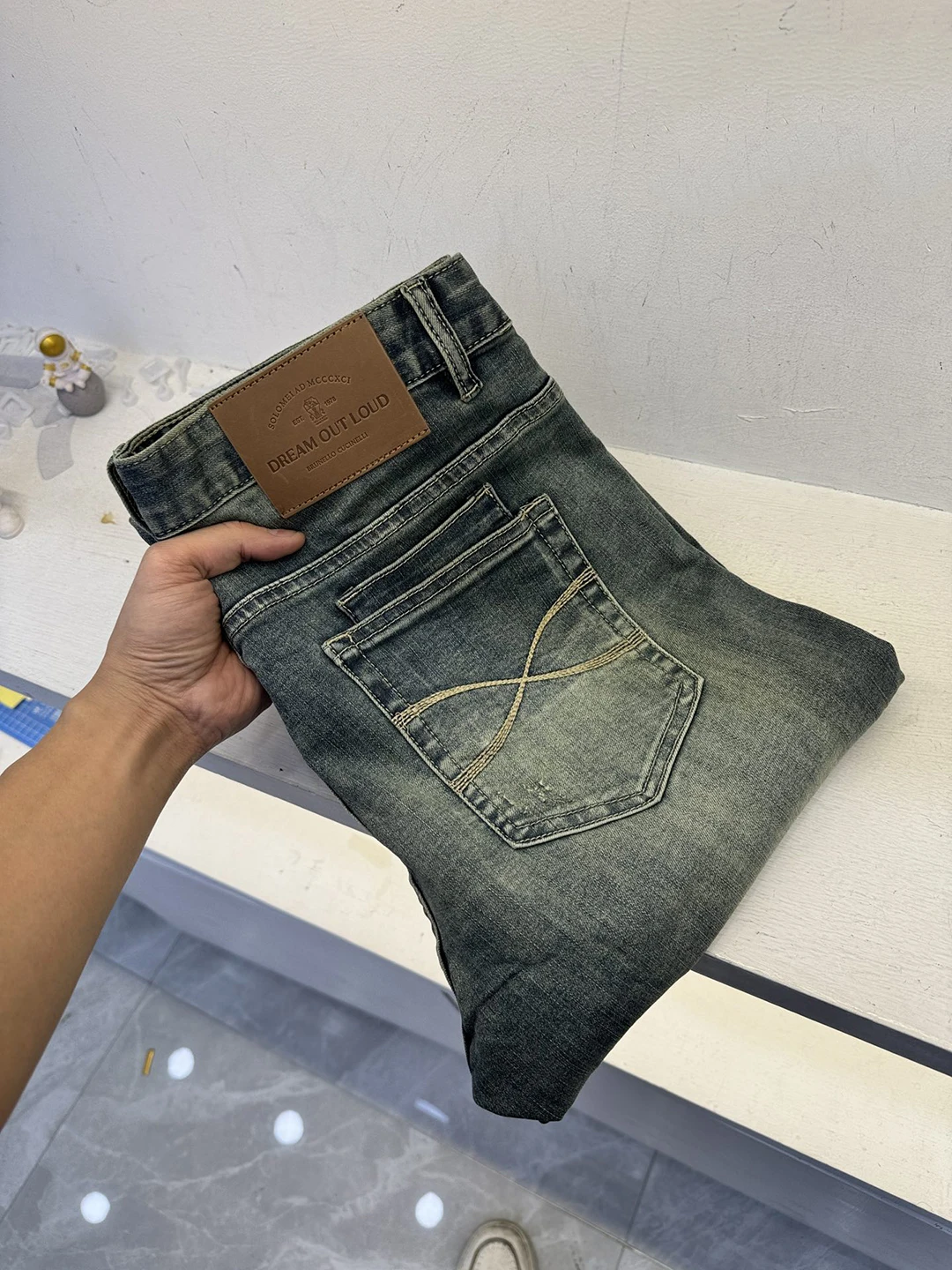 

Jeans men 2024 Autumn Winter New Elastic Fashion embroidery size 29-38 Straight Billionaire long pants Customized leather label