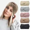 Winter Ear Warmer Hairbands Knitted   Striped Cross Knotted Hair Bands Outdoor Sports Yoga Turban Headwrap Bandage Headband