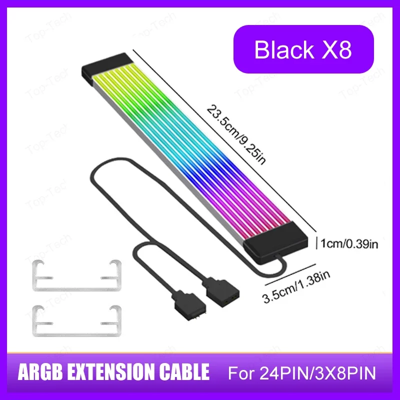5V 3Pin ARGB Sync PC Kabel 8/24PIN Motherboard Power Verlängerung Kabel Flexible LED Streifen Licht DIY Kit Grafikkarte 8Pin 6PIN Kabel