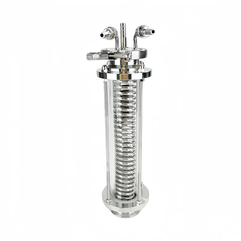 2" OD64mmTri-clamp Distiller Cooling Coil With 2" Sight Glass Diopter,Dephlegmator Device, Reflux,Condenser,Sanitary Steel 304