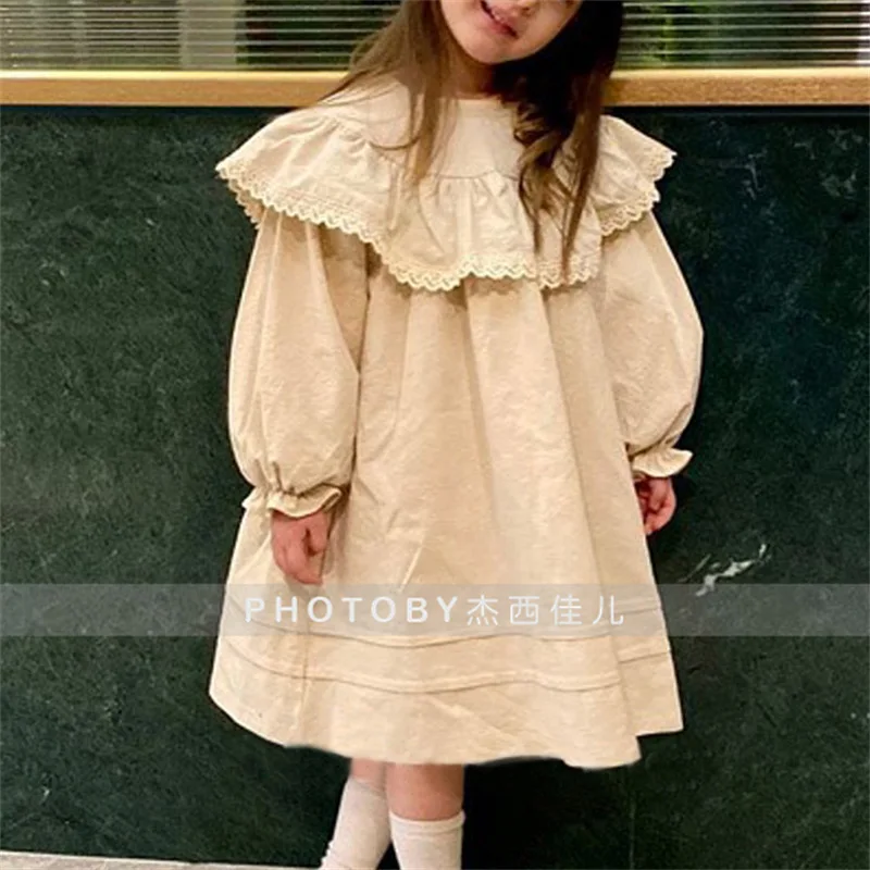 

Girl Baby Autumn New Dress Foreign Style Ruffle Collar Loose Large Skirt Dress