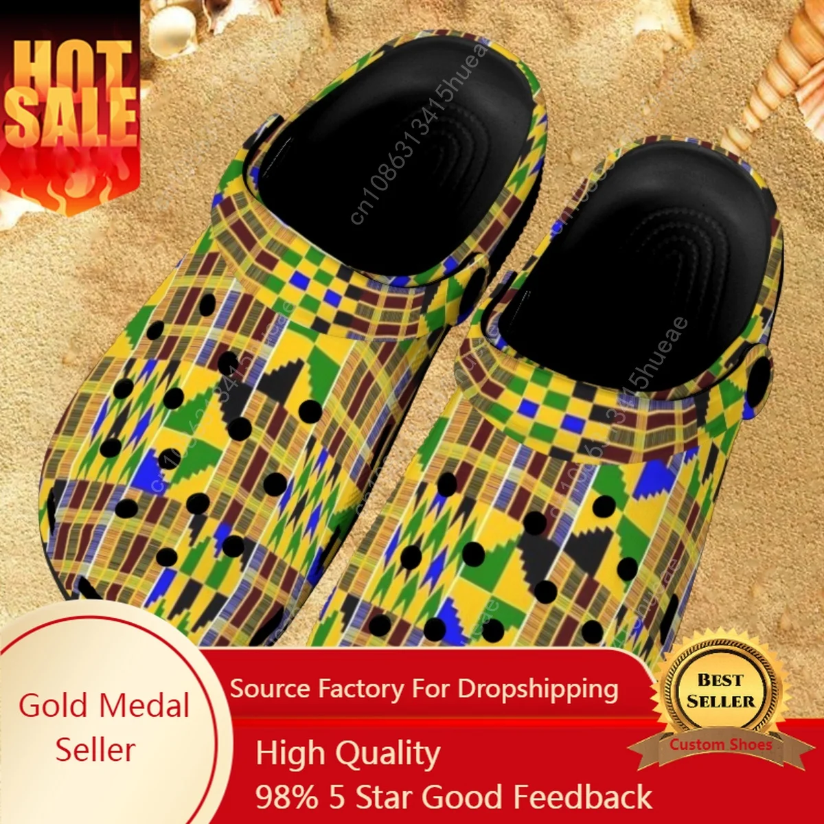 

African Tribal Culture Breathable Adult Slides Vintage Black Non-slip Couple Indoor Slippers Summer Casual Flat Garden Shoes