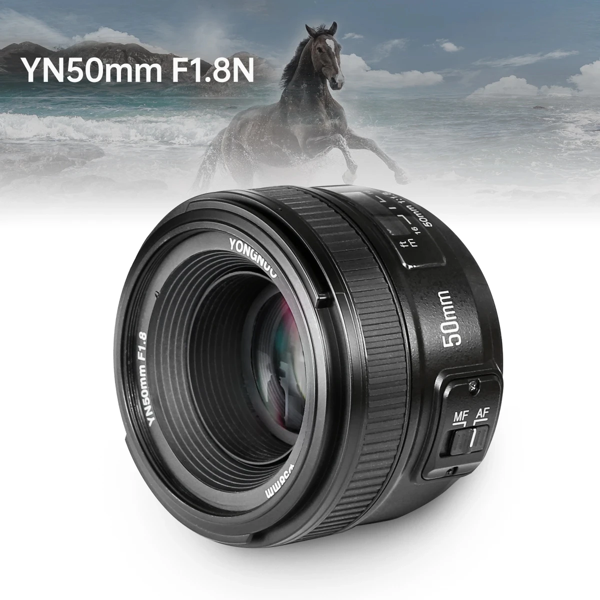 YONGNUO Nikon YN50mm F1.8N 単焦点レンズ ニコン Fマウント フルサイズ対応 標準レンズD5系列、D4系列、D85 : YONGNUO YN50mm F1.8 Lens Large Aperture Auto Focus