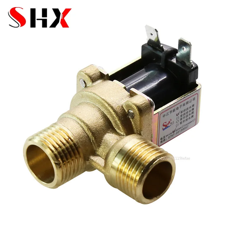 Zawór elektromagnetyczny 220V DC 12V 24V DN15 G1/2 1/2 ''mosiądz elektryczna cewka zawór normalnie zamknięty przełącznik wlotu wody z filtrem