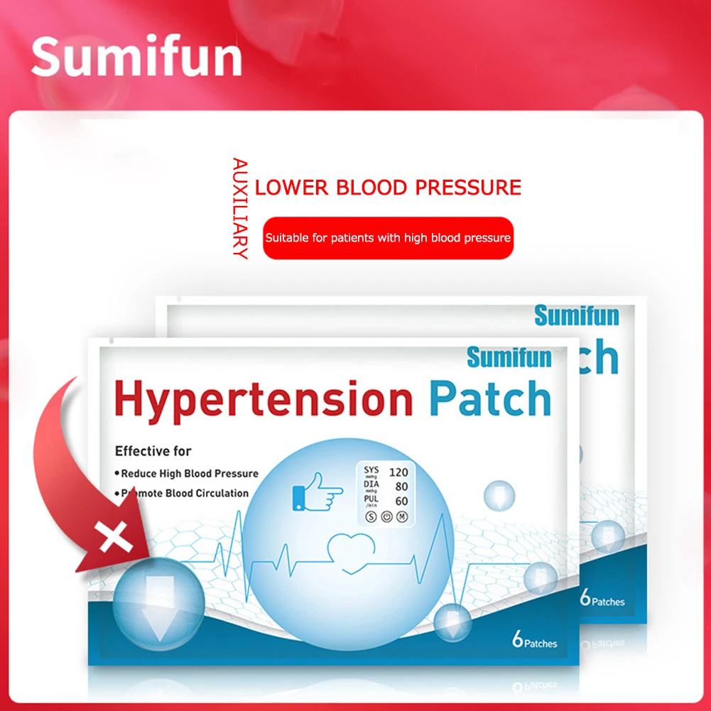 Hypertension Herbal Patch 6pcs Anti Hypertension Patches Control High Blood Pressure Herbal Plaster Patch hypertension herbal patch