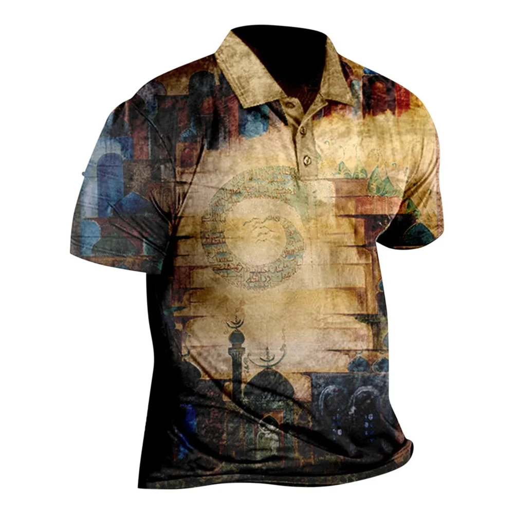 

2023 Man Summer Polo Shirts Casual Men's Oversized Golf Shirts Everyday 3d Printed Tees Top Clothing Vintage Short Sleeve Tshirt