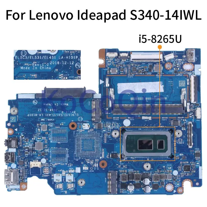 

For Lenovo Ideapad S340-14IWL i5-8265U Notebook Mainboard EL5C3/EL531/EL431 LA-H101P SRFFX DDR4 Laptop Motherboard