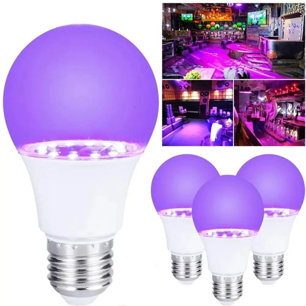 Portable Ultraviolet Blacklight Bulb - 10W Purple Atmosphere Glow Lamp