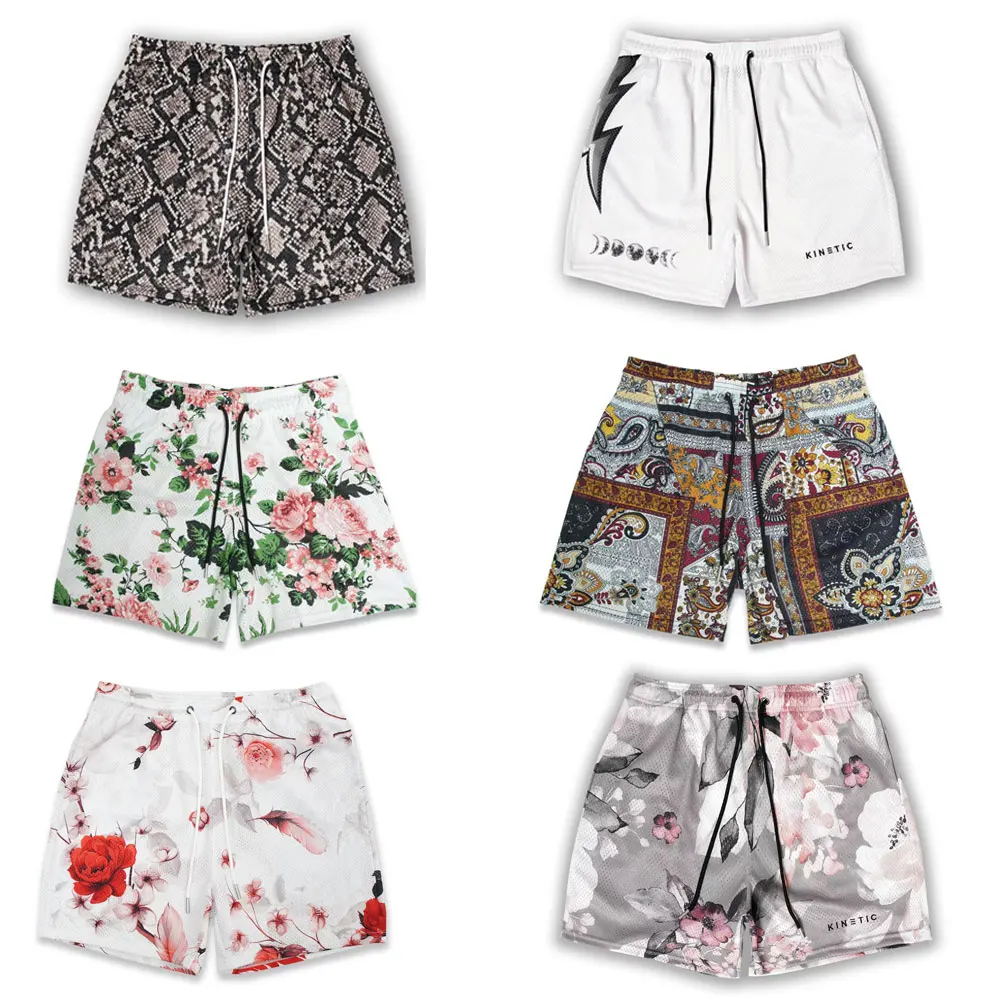 

2023 Summer Mesh Breathable Printed Shorts Men Basketball Quick-Drying Beach Soft Shorts GYM Fitness Training Casual Shorts