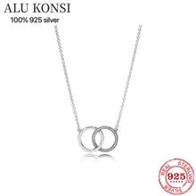  Hot Sale 100% 925 Sterling Silver Fit Original pan necklace Love heart circle tree shape For Women DIY Jewelry wedding gift 