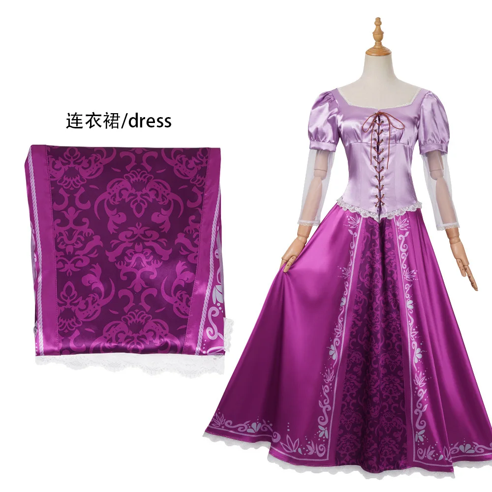 Anime Rapunzel Prinzessin Cosplay Kostüm Für Mädchen Frauen Rock Kleid Fantasia Halloween Karneval Partei Rolle Cartoon Outfit – Detail 6