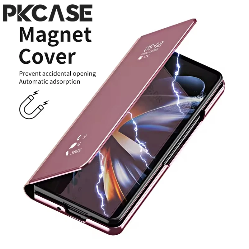 Smart Mirror Flip Leather Phone Case - Premium Design Cover