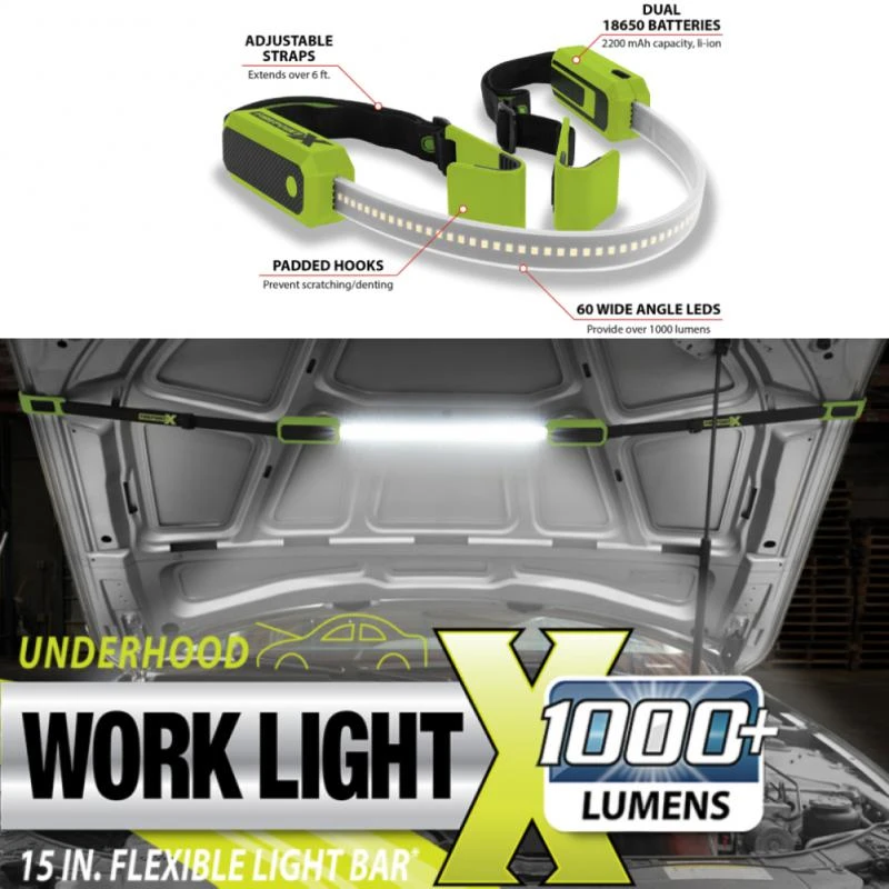 Car Under Hood Work Light Led Rechargeable Lights Bar Tool Universal