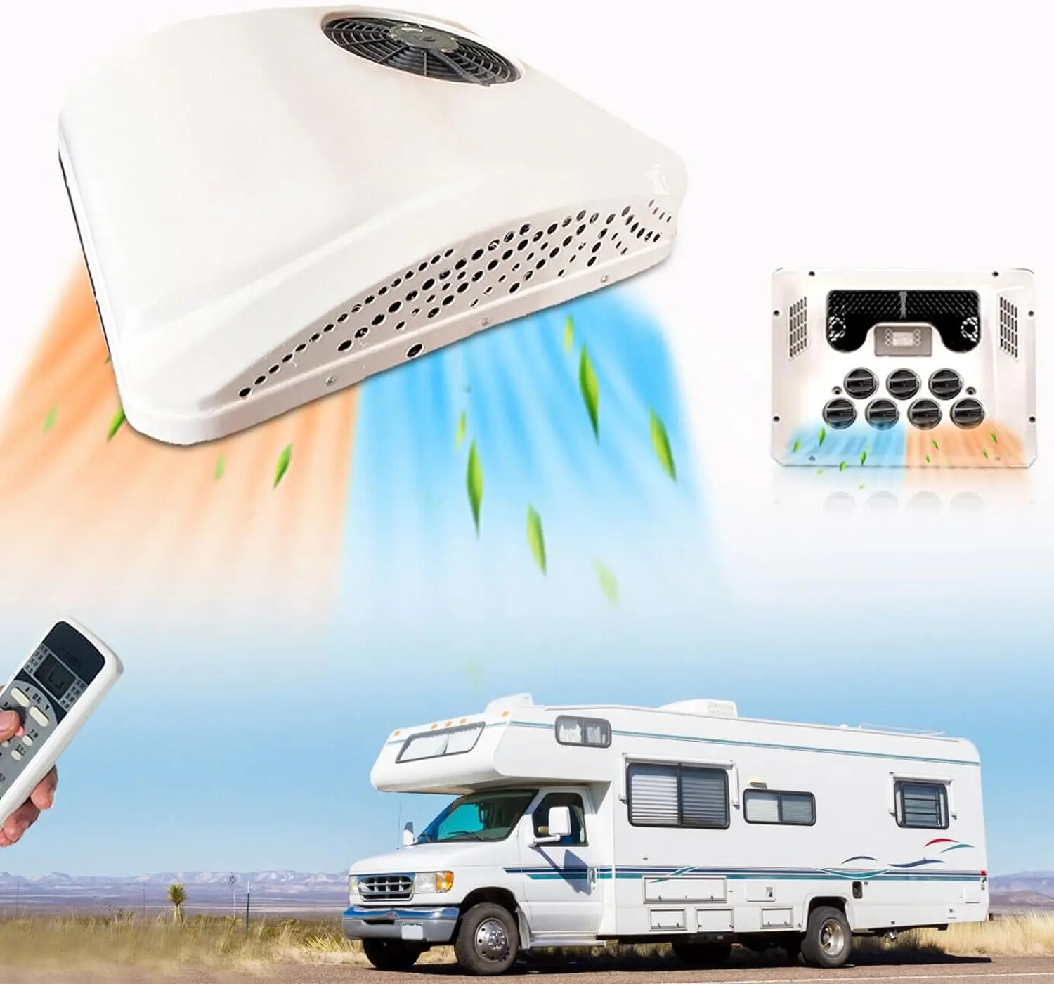 Treeligo12V/24V Heat & Cool Roof Condizionatore D'Aria Elettrico Cool Rv Parcheggio Sul Tetto Unità Ac Per Camion Camper Van Caravan Motor Home