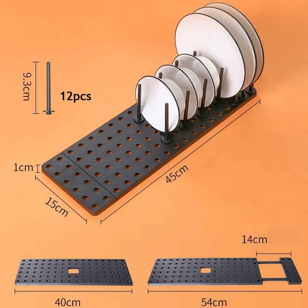 Kitchen Organizer Removable Dish Drying Rack Telescopic Plate Bowl Pot Lid Stand Storage Drawer Adjustable Holder Drain Shelf 5