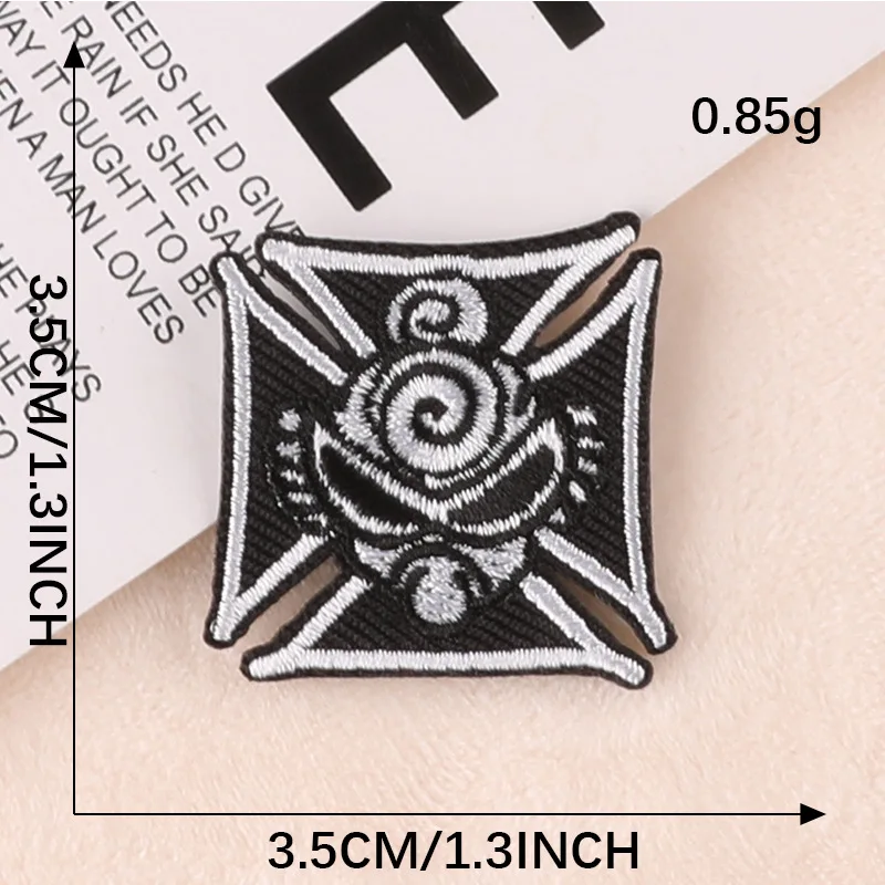 5/10Pcs Black Letter Sport Patches Ellipse Embroidery Patch For Clothes  Iron on Appliques Sewing Badges Apparel