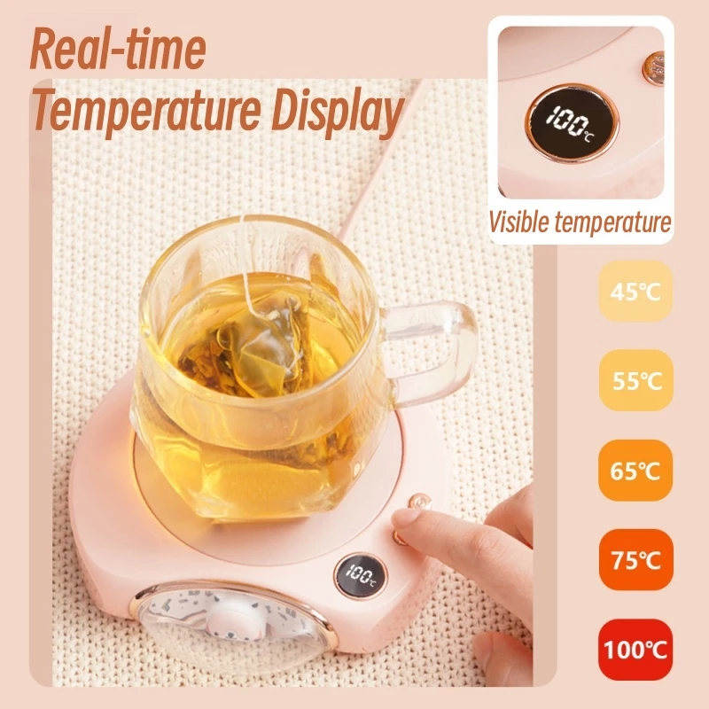 100℃ Coffee Cup Warmer Electric Heaing Pad Milk Tea Water Warming Coaster 5 Temperature Adjustment Office Home Mug Heater Mat heating coaster coffee heater usb mug warmer