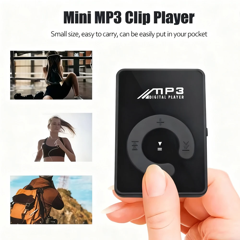 C Key Portable HiFi Mini Clip USB MP3 Player Walkman Music Support Micro TF Card Expandable Up To 16GB Outdoor Sports Walkman