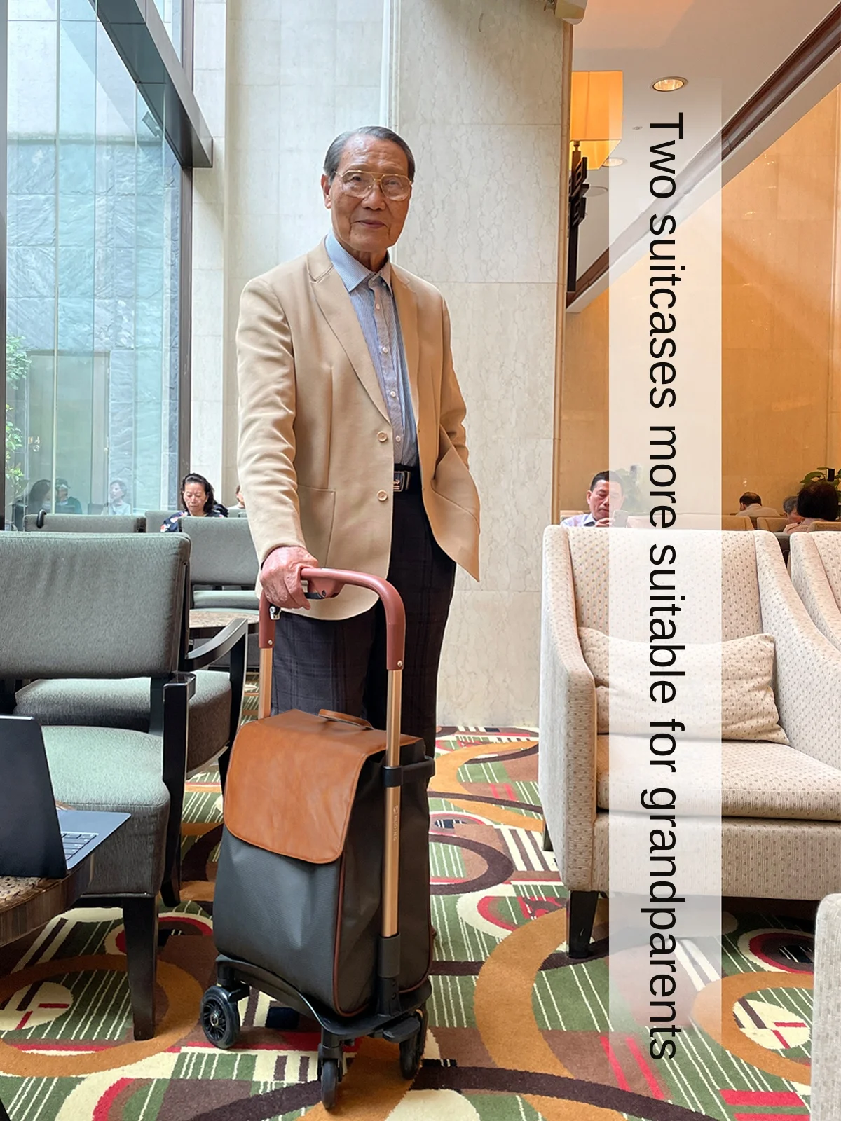 Elderly shopping trolley walking travel tie rod telescopic portable brake walking handrail