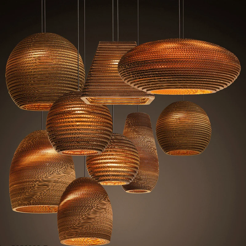 

ZK50 E27 E26 Cardboard Ceiling Chandelier Creative Chandelier Living Room Dining Room Bedroom Home Decoration Lamps