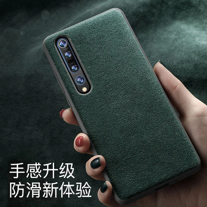 

Замшевый Роскошный чехол для mi Mi 10 Mi10 Pro, 3 цвета, стильный, деловой, полная защита, противоскользящий, искусственная кожа, черный, мягкий, резиновый, силиконовый.