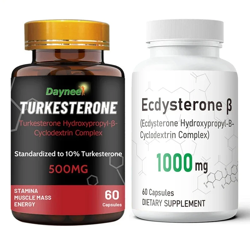 

2 Bottle Turkesterone Capsules+Ecdysterone Capsules Support Muscle Development Increase Burn Fat Zengji Hard Capsule