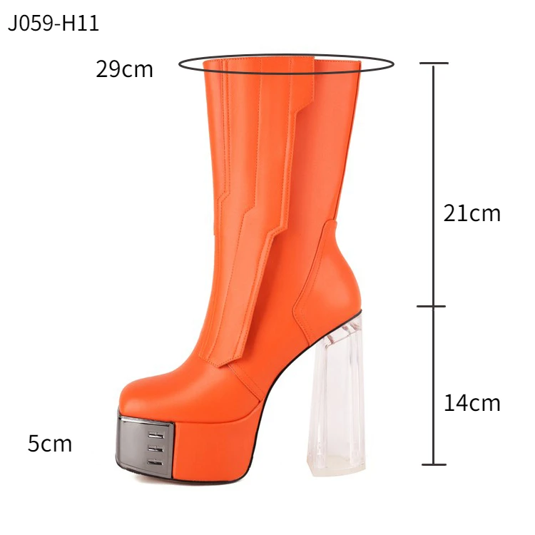 Brand Design 14Cm Transparante Hoge Hak Vrouwen Korte Laarzen Herfst Winter  Metalen Vierkante Kop Grootte 35 43 Meisjes platform Enkellaars| | -  AliExpress