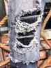 new design D2 Men Jeans Printed Coolguy Long Pants Straight Multiple Pockets Hole SLIM blue D2 embedded jeans pant 9608 3
