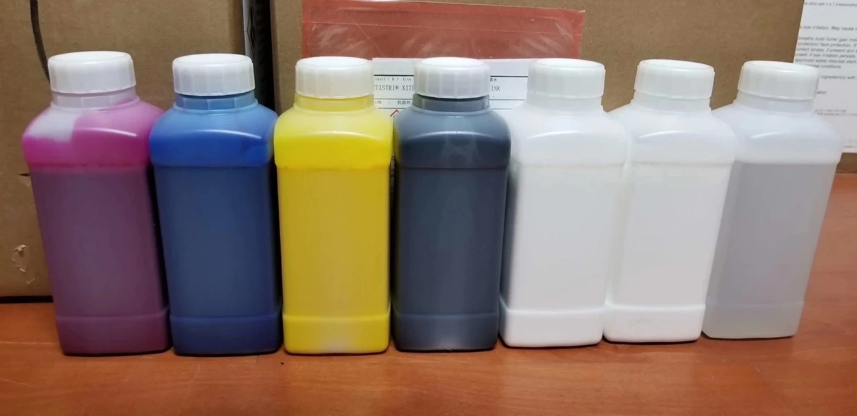 DTG Ink 500ML 7 Bottles Textile Ink and Pre treatment Liquid for A3 A4