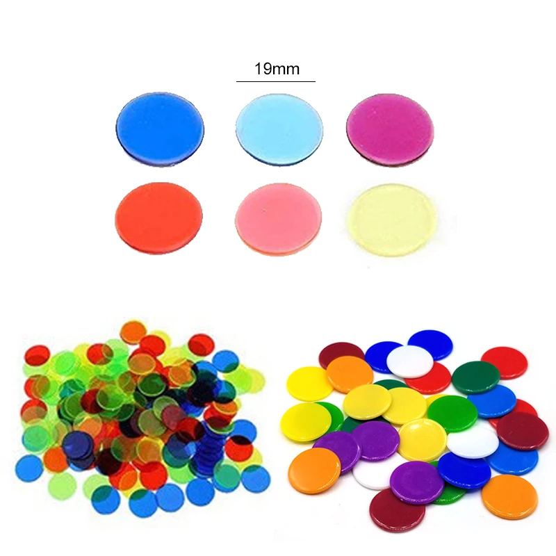 Poker Chips Math Bingo Chips Plastic Game Coins 50/100pcs 19mm Poker Chip Toys Plastic Disc Bingo Chips Board Game Accessories Gaming Chess Table Games Props Gamecoin TMZ