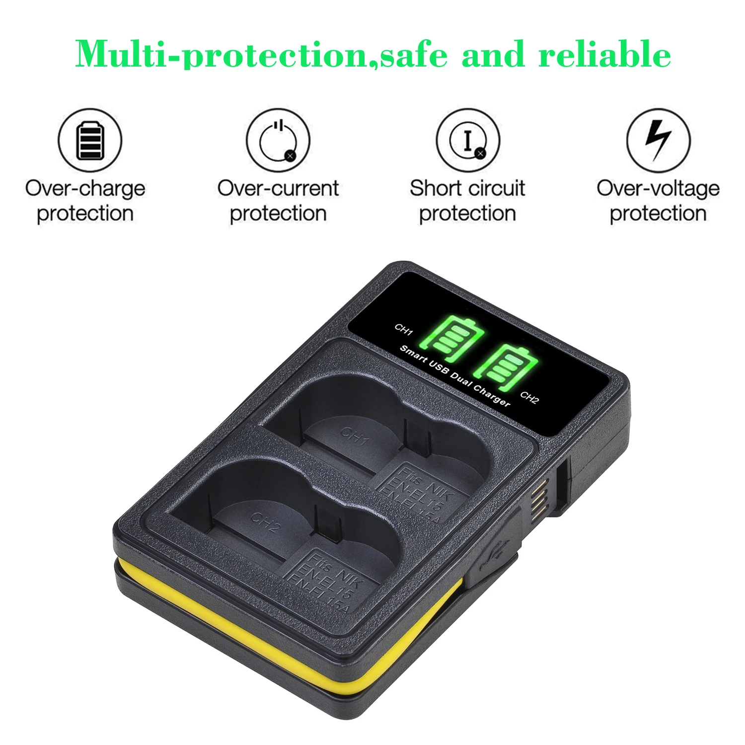 Battery Charger ENEL15 EN-EL15 Battery Charger for Nikon D500 D600 D610 D750 D7000 D7100 D7200 D800 D800E D810 D810A 1v1 LCD Charger battery charger battery charger adapter