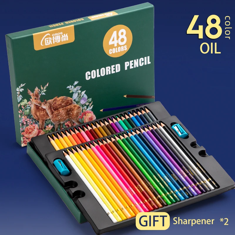 YOOUSOO Lápices de colores, 24 lápices de colores profesionales, lápices de  dibujo, juego de lápices de artista a base de aceite, sin cera, ideal para