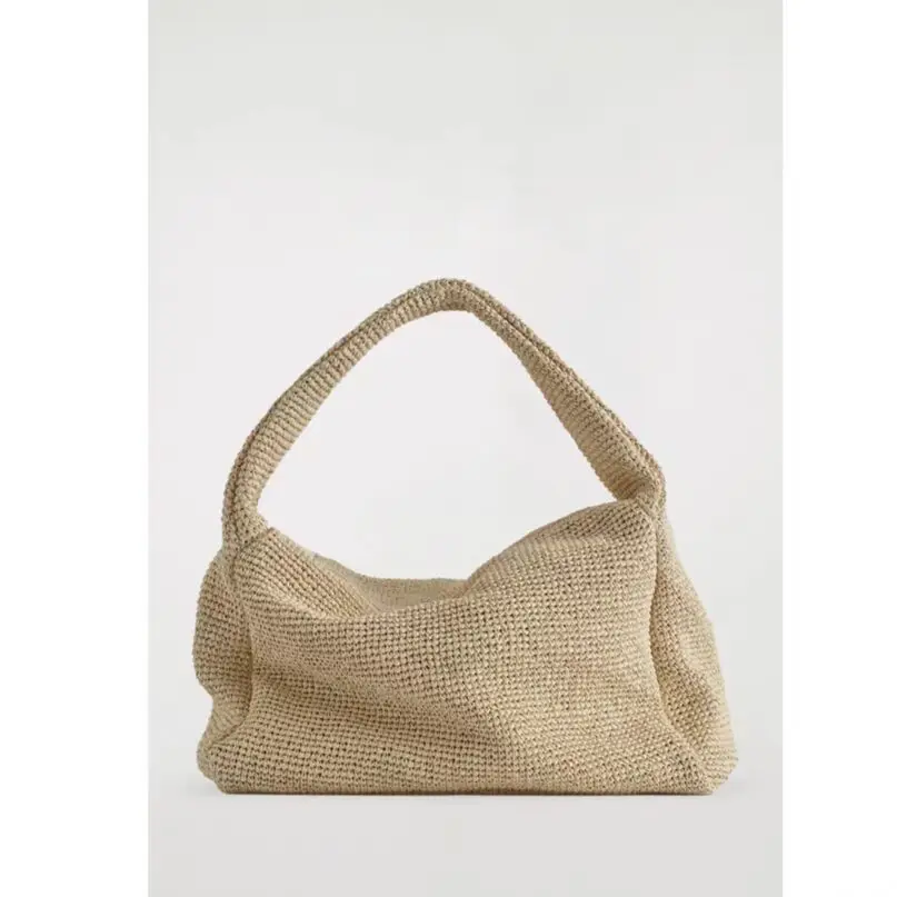 2025 New Women Woven Shoulder Bag Large Capacity Casual Totes Portable Top Handbags Knitting Holiday Beach Shopping Bag