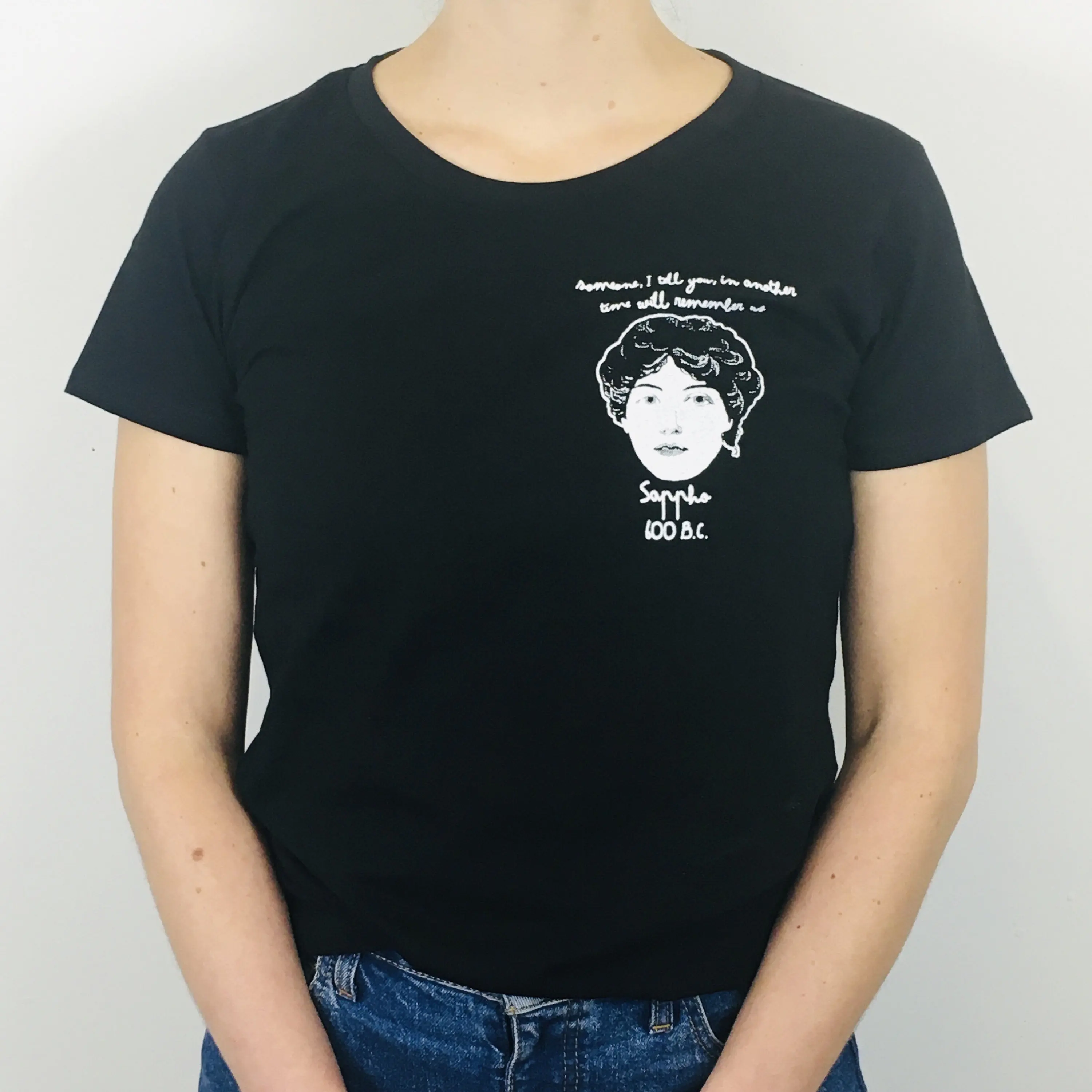 Saffo The Greek Poet T-Shirt Stampata Su Cotone Organico